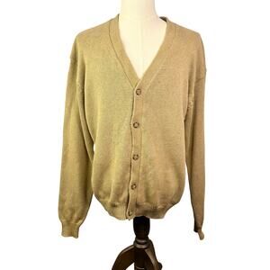 Vintage Knightsbridge mens size XL beige cardigan grandpacore